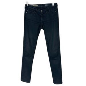 AG Adriano Goldschmied The Stilt Cigarette Leg Black Denim Womens Jeans Size 24R